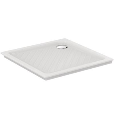 Receveur carré NF à encastrer 90 x 90 cm ULYSSE+ en grès fin blanc PORCHER - P329601