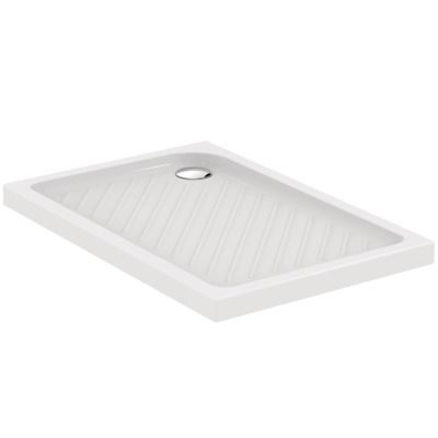 Receveur rectangulaire NF à poser 120 x 80 cm ULYSSE+ en grès fin blanc PORCHER - P329001
