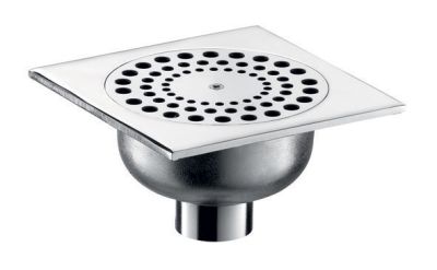 Siphon de sol à platine 140x140 - sortie verticale Ø40 DELABIE - 684000