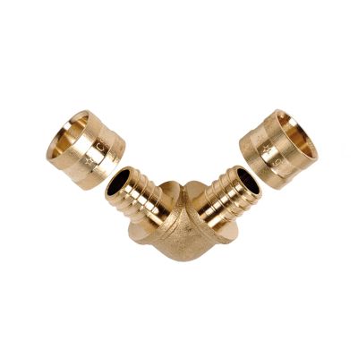 Coude 90° pour tube PER Ø 13x16 mm Raccord à glissement laiton SERTIGLISS - C16